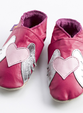 英国原装进口Starchild牛皮童鞋婴幼儿学步鞋软底鞋天使紫红0-2岁