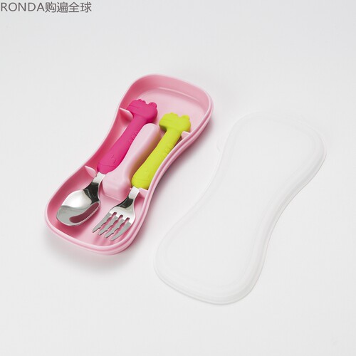 韩国女宝宝儿童餐具叉勺套装