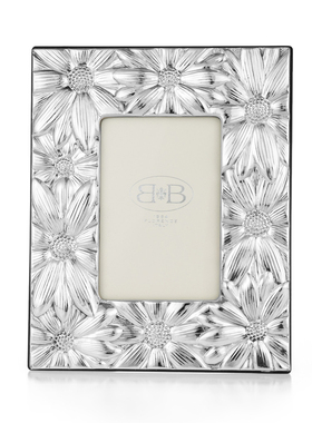 意大利进口Bastianelli 925纯银手工相框摆台欧式画框 相片框雏菊