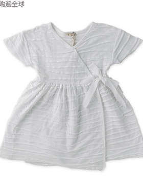 意大利进口 Coccode女童女孩针织公主裙夏季短袖连衣裙白色 4-6岁