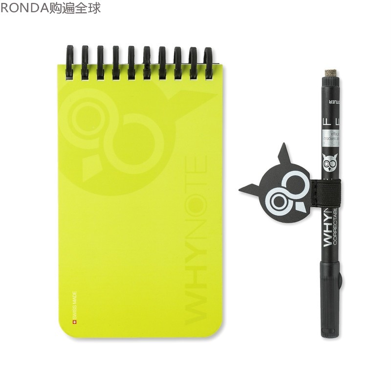 瑞士原装进口WHYNOTE可擦除可重复使用口袋笔记本横线记事本套装