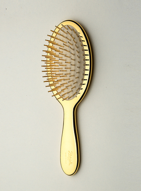 意大利Janeke手工璀璨金色防静电气垫梳子气囊按摩梳女美发卷发梳