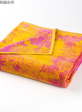 英国进口 Elaiva柔软纯棉浴巾成人大毛巾盖毯海洋花园橙色1*1.8米