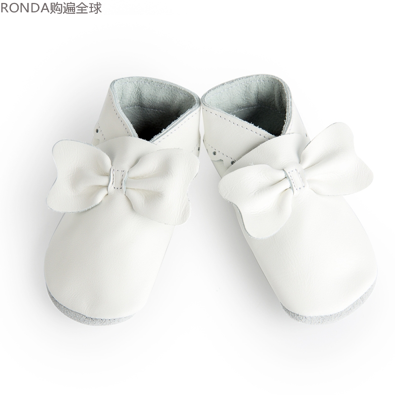 牛皮婴儿软底女宝宝学步鞋
