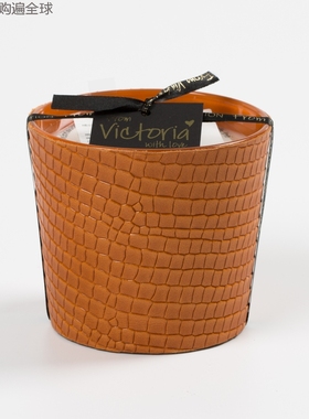 比利时进口 victoria with love时尚橙色玻璃杯 香薰蜡烛 混合香