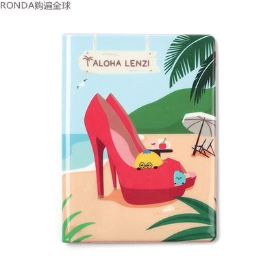 韩国Lucalab可爱高跟鞋短款护照夹机票夹收纳夹旅行防水证件包