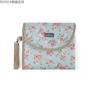韩国进口Ann Medeline复古薄荷花多功能女士小包妈咪包折叠手拿包