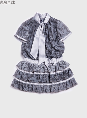 意大利进口 VALMAX 女孩女童儿童公主裙百褶连衣裙 灰蓝色 3-6岁