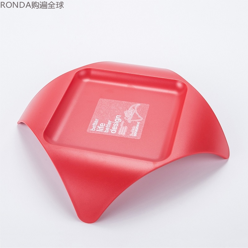 韩国进口 HOLESPACE创意塑料小巧零食盘子糖果托盘点心盘多色25cm