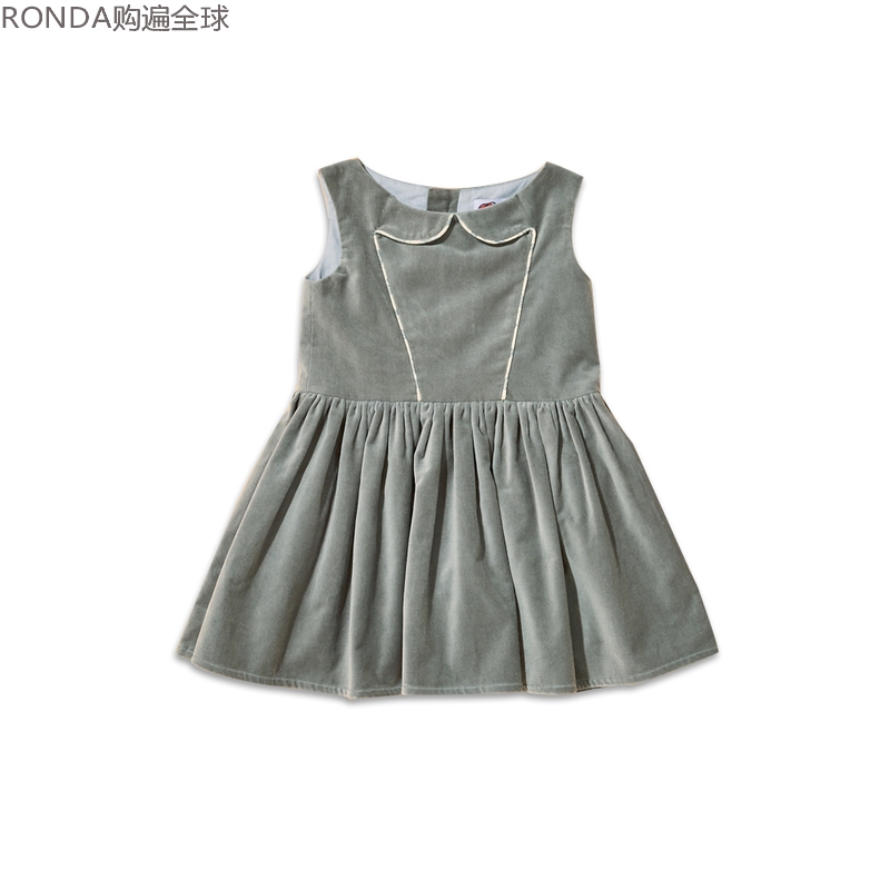 法国时尚女童灰色公主裙