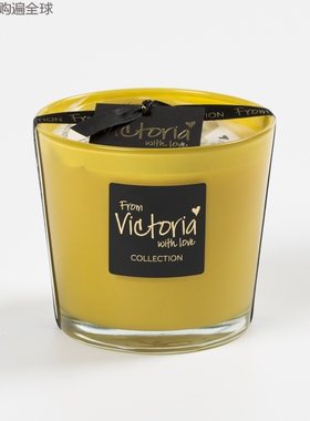 比利时进口victoria with love夏季系列玻璃杯香薰蜡烛混合香黄色