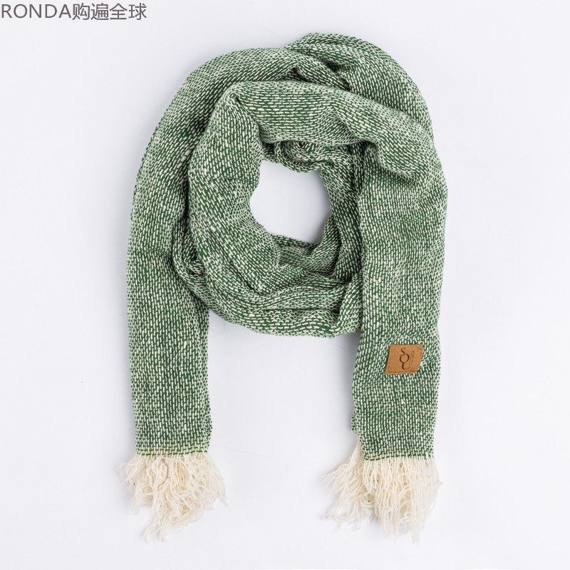 澳洲进口 sq studio美利奴羊毛春秋冬保暖装饰超长款百搭围巾绿色