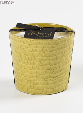 比利时进口 victoria with love时尚黄色玻璃杯 香薰蜡烛 混合香