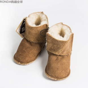 新西兰Classic Sheepskin室内地板软底短靴冬季宝宝羊毛鞋子2-3岁