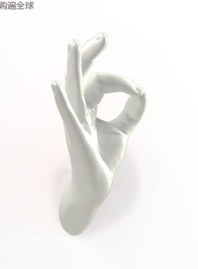 英国进口THELERMONT HUPTON创意装饰壁挂衣帽架挂钩 OK手势 白色