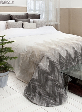 芬兰Lennol 律动 欧式 涤纶棉加厚床单 双人大床床盖 单件灰白色