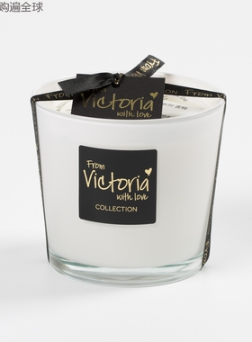 比利时进口victoria with love夏季系列玻璃杯香薰蜡烛混合香白色