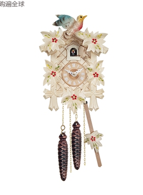 德国进口Engstler黑森林可爱雕刻石英布谷鸟钟客厅房间挂钟彩虹鸟
