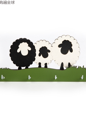 新西兰进口Ian Blackwell芮木不锈钢钥匙挂钩装饰壁挂 可爱绵羊