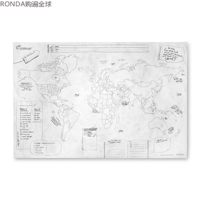 德国 Awesome Maps随身记录防水可折叠标记旅行60*40cm