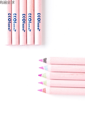 韩国进口 ECOI小学生儿童纸质彩色铅笔美术绘画彩铅粉色10支套装