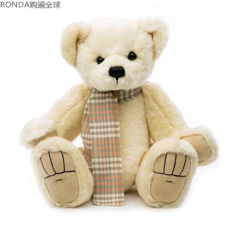 德国进口Clemens纯手工经典波尼泰迪熊公仔儿童毛绒玩具40cm 乳白