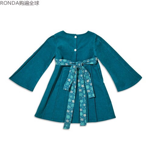 女童儿童宝宝长袖连衣裙百褶裙