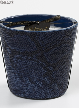 比利时进口victoria with love蓝色蛇皮纹玻璃杯 香薰蜡烛 混合香