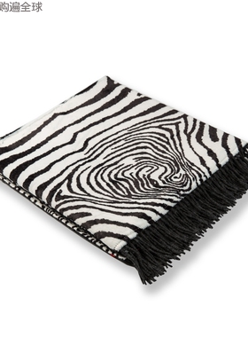 德国进口CARMA斑马披肩奢华绒毯子柔软保暖午睡羊毛毯子1.3*1.8米