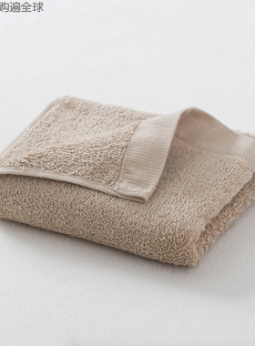 日本原装进口Toucher成人抗菌防臭柔软纯棉毛巾面巾洗脸巾 卡其色