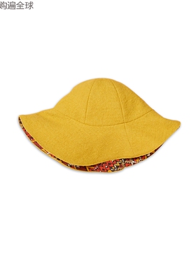 法国进口 cocolico羊毛渔夫帽春秋冬女童儿童宝宝帽子 黄色4-8岁