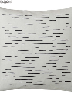 法国进口EDITO沙发床上椅子亚麻方形靠垫抱枕带枕芯 45cm摩斯电码