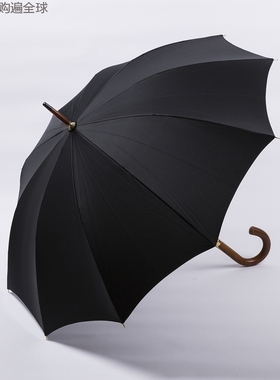 法国进口Guy de Jean男士绅士商务手动长柄雨伞防晒伞遮阳伞 黑色