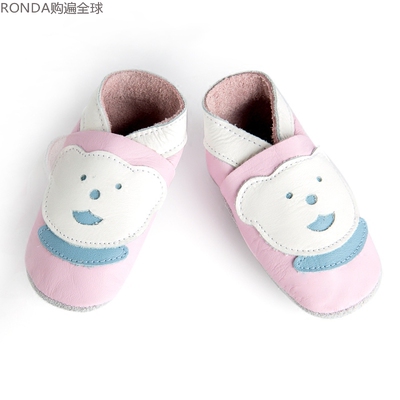 牛皮婴儿软底学步鞋