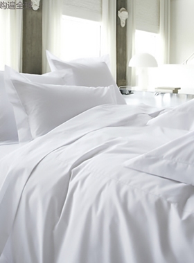 法国BLANC DES VOSGES侯爵夫纯棉人床上用品四件套装纯白色礼盒装