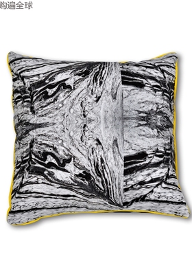 澳洲进口SQ Studio正方形沙发汽车艺术油墨画棉亚麻抱枕靠垫45cm