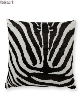 德国进口CARMA斑马欧式简约羊毛绒沙发抱枕 床上靠垫方形羽绒靠枕