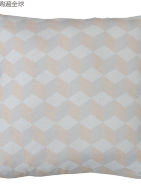 法国进口 EDITO沙发床上椅子亚麻方形靠垫抱枕带枕芯 45cm小菱形