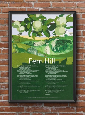 英国进口GRAFFEG 山蕨迪伦托马斯艺术装饰墙画贴画海报画不带框