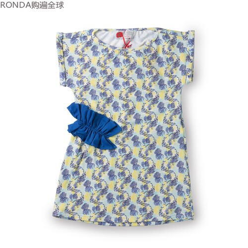 法国进口 cocolico时尚儿童女童纯棉休闲短袖夏季 连衣裙子 3-8岁