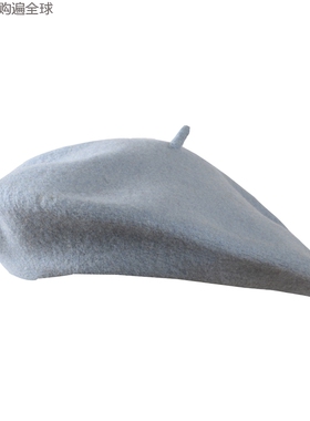 法国进口Le Beret Francais儿童女孩秋冬羊毛帽子保暖贝雷帽 蓝色