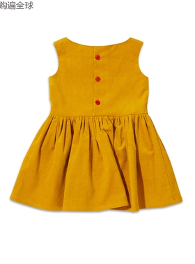 法国进口cocolico春秋冬女儿童宝宝背心裙连衣裙公主裙黄色 3-8岁
