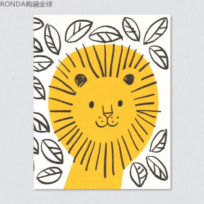 英国Lisa Jones Studio儿童启蒙认知学习小卡片带信封 丛林狮子