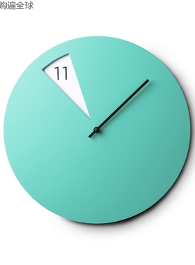 意大利进口Sabrina Fossi现代简约创意客厅装饰挂钟钟表 浅绿30cm