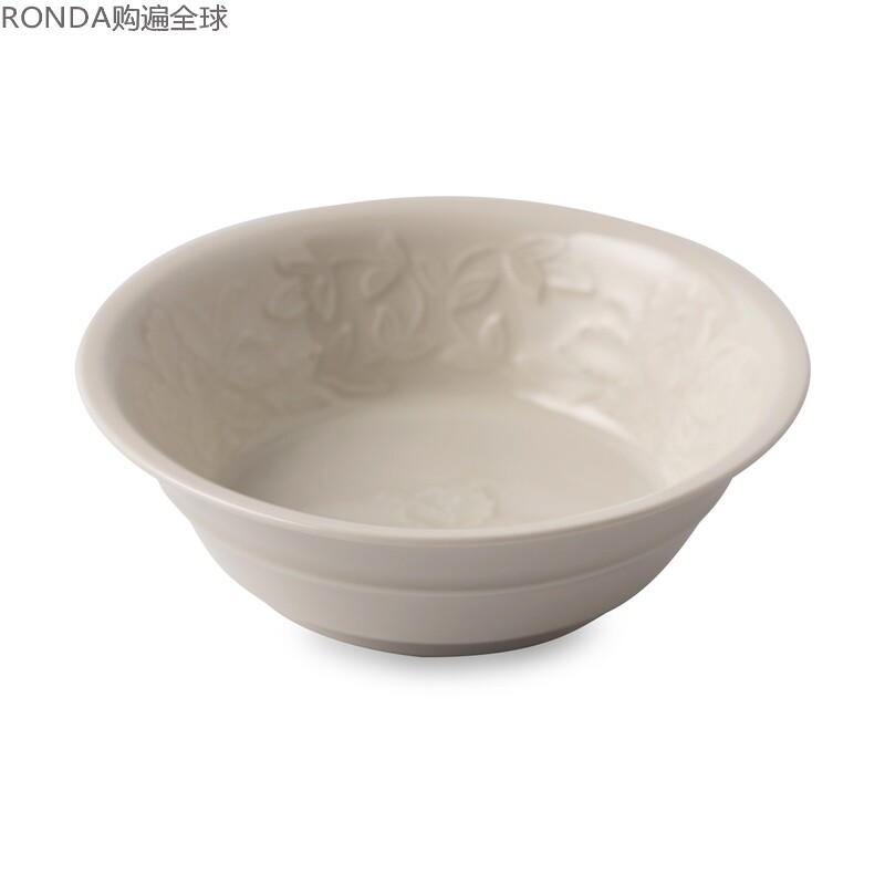 日本进口kaizan快山窑手工美浓烧餐具白瓷花纹小碗饭碗汤碗13.5cm