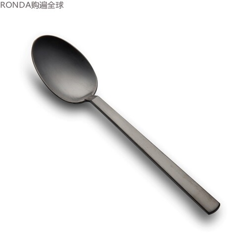 丹麦不锈钢黑钛涂层勺18cm西餐