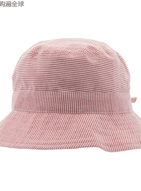瑞典进口CTH MINI女童儿童泡泡纱太阳帽宝宝遮阳渔夫帽1-3岁红色