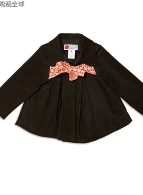 法国进口cocolico春秋冬羊毛外套女童儿童宝宝时尚上衣黑色3-8岁