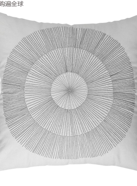 法国 EDITO沙发床上椅子亚麻方形靠垫抱枕 带枕芯 40cm灰色蒲公英