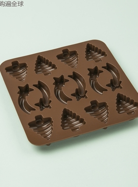 意大利进口 Gamme Gourmet彗星与树DIY烘培硅胶巧克力模具 14连